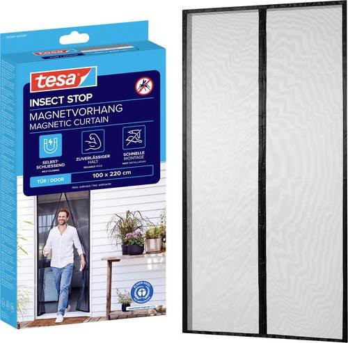 tesa Insect Stop Magnetvorhang Fliegengitter Anthrazit B: 1,00 m x H: 2,20 m - Bild 1