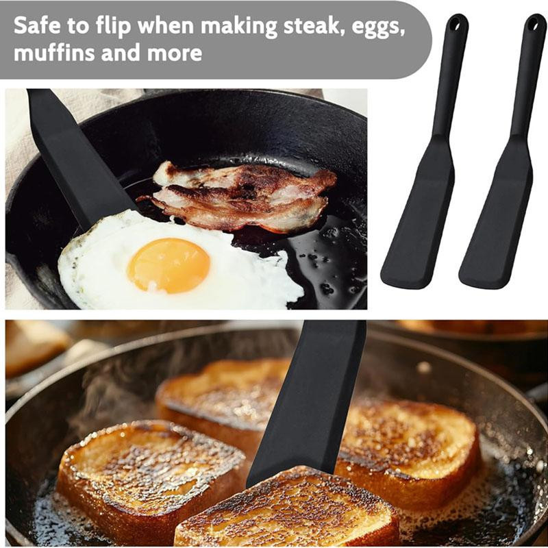 Hitzebeständiger Silikonspatel als dünner Pfannenwender für Eier, Crepes und Pfannkuchen, Antihaft-Kochspatel für Omelett, Burger und Pizza - Bild 5