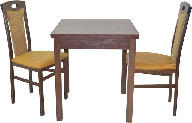 Essgruppe Leander III von Möbel direkt online, 3-teilig, aus Buche Massivholz in Brown, erweiterbar mit Ansteckplatten - Bild 1
