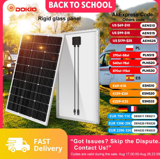 Dokio Starres Solarpanel Set mit 12V Controller in Schwarz für Home Charge - Bild 1