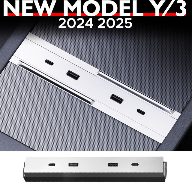 TEKSY USB-Hub Erweiterungsdock mit 65 W Schnelllade-Shunt für Tesla Model 3 Highland 2024 und Model Y 2025 Juniper zur zentralen Steuerung - Bild 1