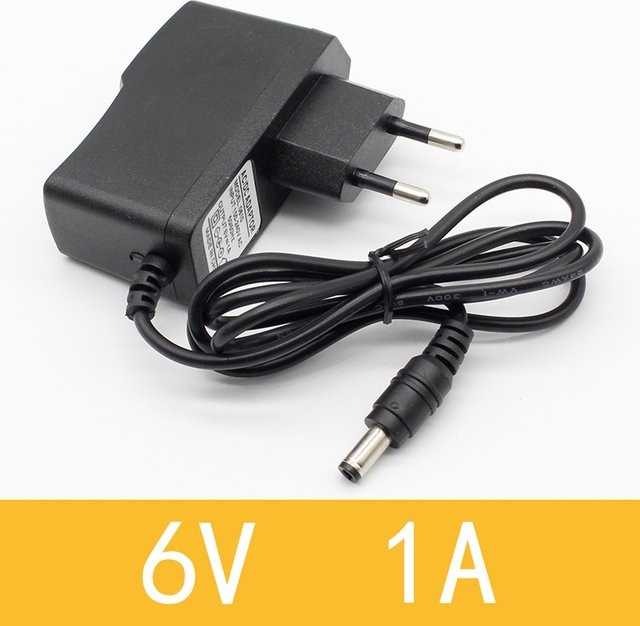 ELECAPITAL Netzteil AC 100V-240V zu DC 6V 1A 1000mA mit EU-Stecker und Barrel-Plug 5,5mm x 2,1mm in Schwarz - Bild 1