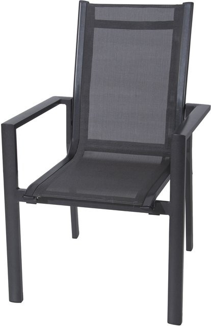 Kettler OUTFLEXX Stapelsessel in Anthrazit/Grau aus Aluminium und Textilene, B/T/H: 65 x 60 x 94 cm - Bild 1