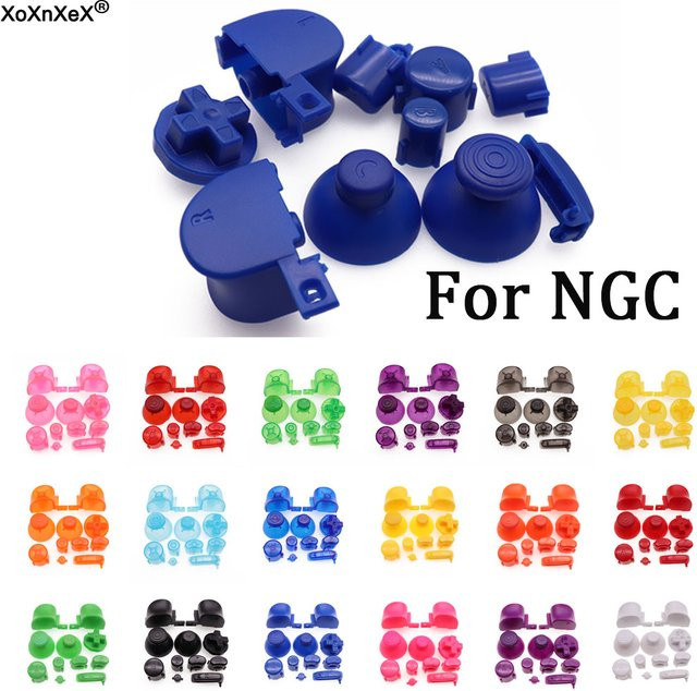 Komplettes Ersatzteil-Set für GameCube NGC mit ABXY Tastaturtasten, 3D-Thumbstick-Kappen, D-Pads und Power ON/OFF-Tasten in Retro-Design - Bild 1
