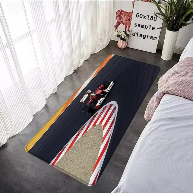 Karpetti Teppich F1 Rennfahrer 33 Design, Rutschfeste und Waschbare Bodenmatte für Wohnzimmer, Balkon oder Eingangsbereich, B: 120 cm, T: 80 cm - Bild 1