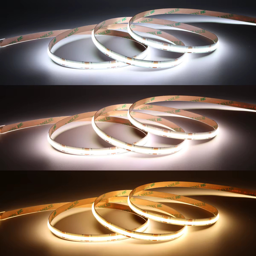 Lcamaw COB LED Streifen mit 608 LEDs/m, 24 V, CCT dimmbar, Weiß, ideal für Spiegel und TV-Hintergrundbeleuchtung - Bild 5