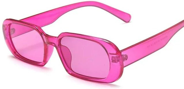 Sonnenbrille Retro Quadratisch, Kunststoff, Vollrand, Pink, Unisex - Bild 1