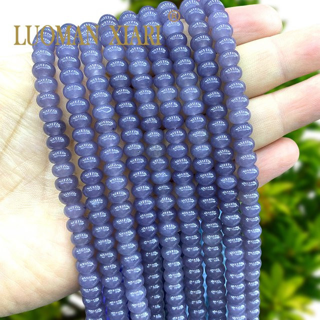 LUOMAN XIARI Naturstein Rondelle, Grau Lila Jade Chalcedon, 5x8 mm - Bild 1