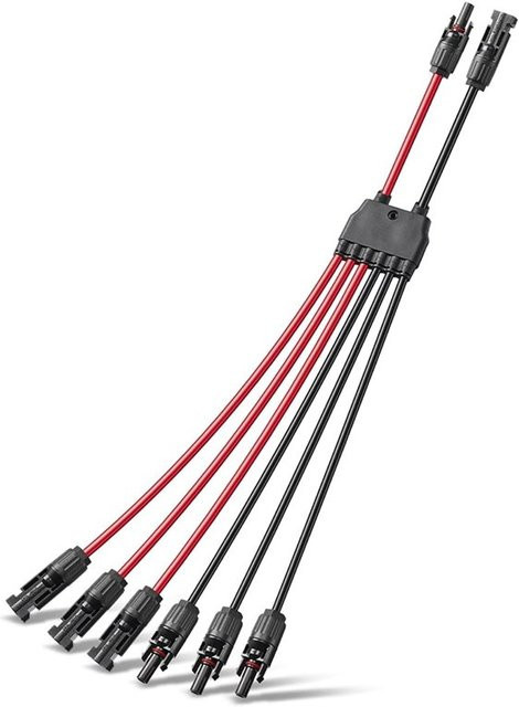 MOPHE Wasserdichtes 10AWG Y-Abzweig-Adapterkabel als Solar-Parallelsteckverbinder für 2-3 Batterien in Schwarz - Bild 1