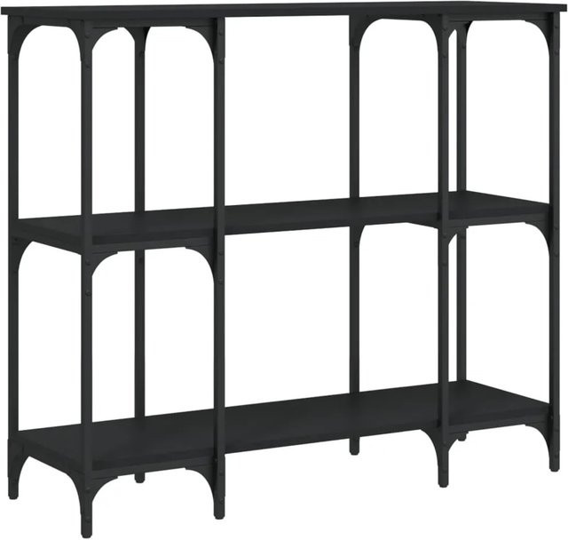 vidaXL Konsolentisch in Schwarz mit industrieller Note aus Holzwerkstoff und Metall, B/T/H: 102 x 35 x 90 cm - Bild 1