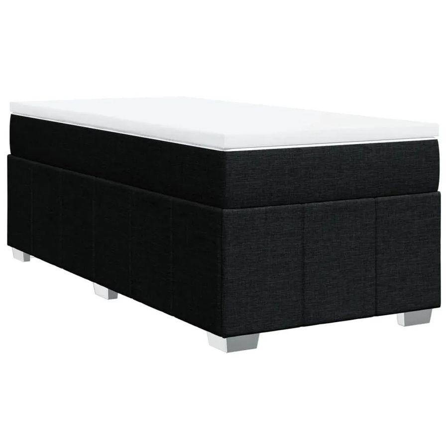 vidaXL Boxspringbett Hybrid mit Matratze und Taschenfederkern, Schwarz, B/T: 90 x 190 cm - Bild 2