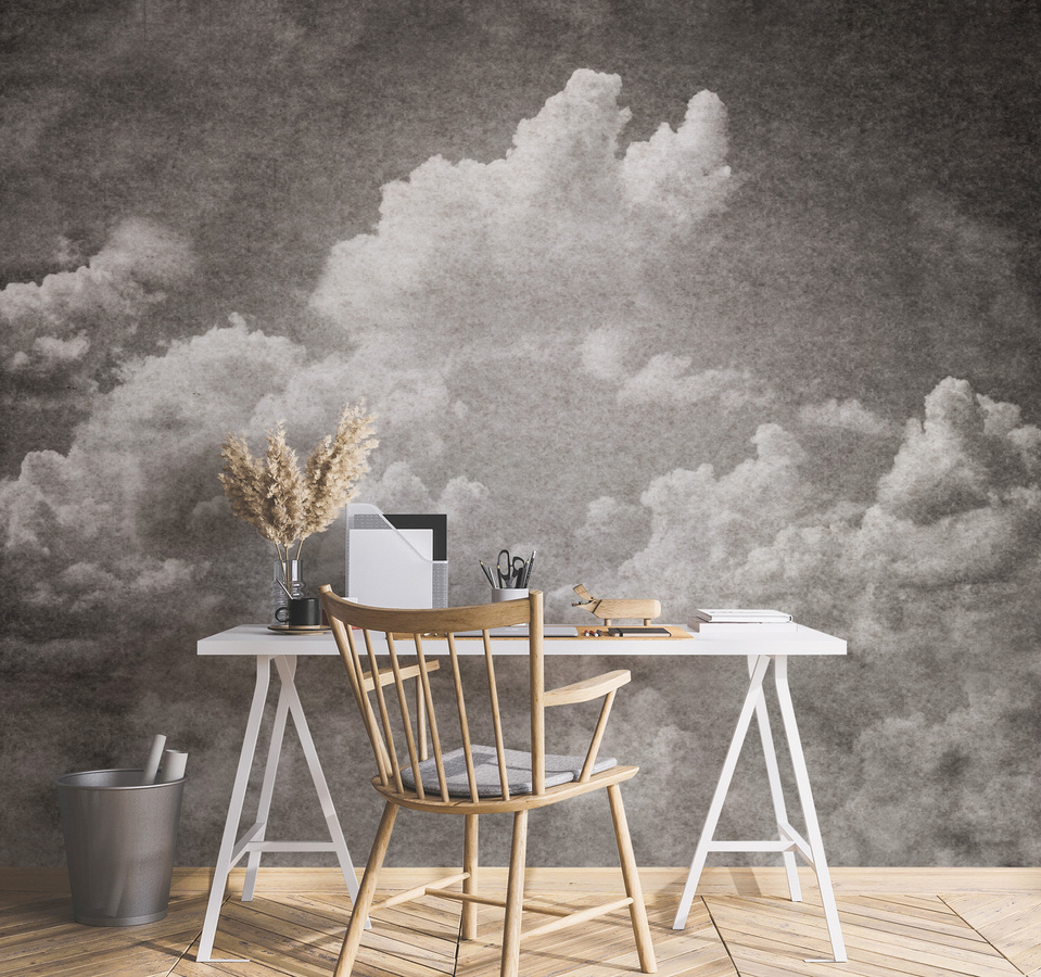 Tenue de Ville Mural Yun Pirate Wandtattoo in Grau mit abstraktem Design, Breite: 300 cm, Höhe: 100 cm - Bild 1