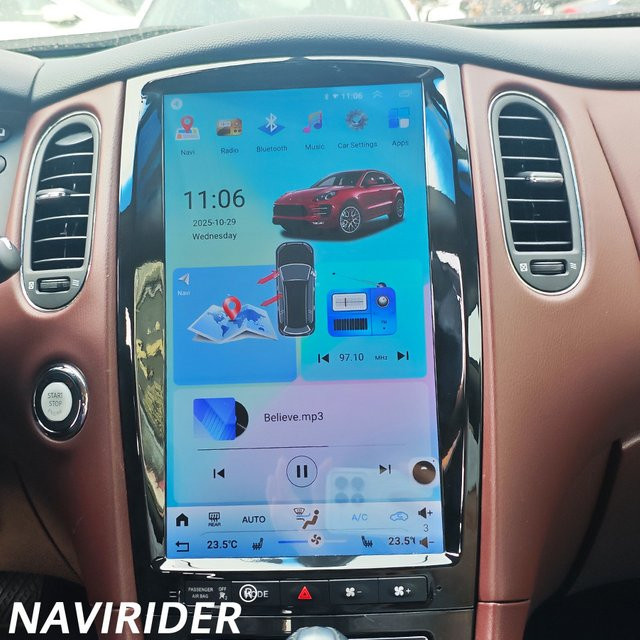 Jetalon Android 15 Multimedia Autoradio mit 13,8 Zoll GPS Navigation und 4G für Infiniti QX50 EX25 EX35 (2010-2017), Schwarz - Bild 1