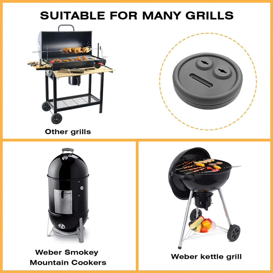 Weber Smokey Grill Zubehör: Hitzebeständige Grillsonden-Dichtung aus lebensmittelechtem Silikon zur Temperaturkontrolle - Bild 5