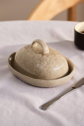 Jotex SPLASH Butterdose aus Keramik in Beige, B/T/H: 14,5 x 9,5 x 19,0 cm - Bild 1