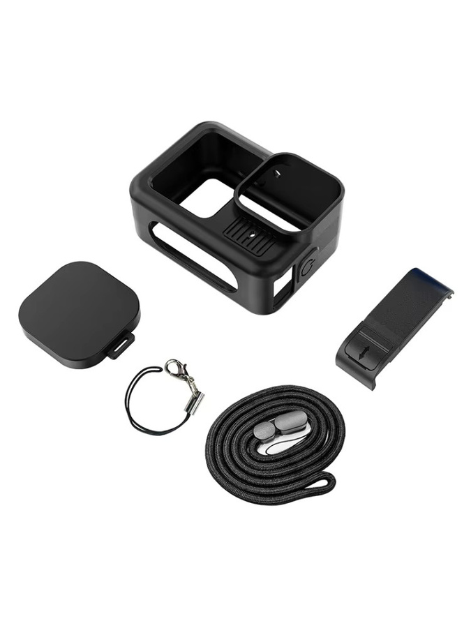 Schützendes Silikonhüllen-Set für GoPro Hero 13 Black inklusive Schutzfolie und Objektivdeckel in Schwarz - Bild 4