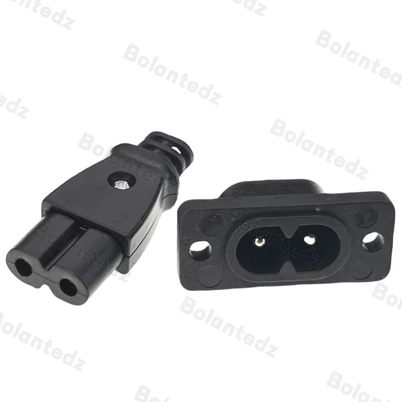 Bolantedz C7 Weibliche Steckdose und C8 Stecker Set, Schwarz, 35 x 15 mm, 250 V, 2,5 A - 5 A - Bild 6