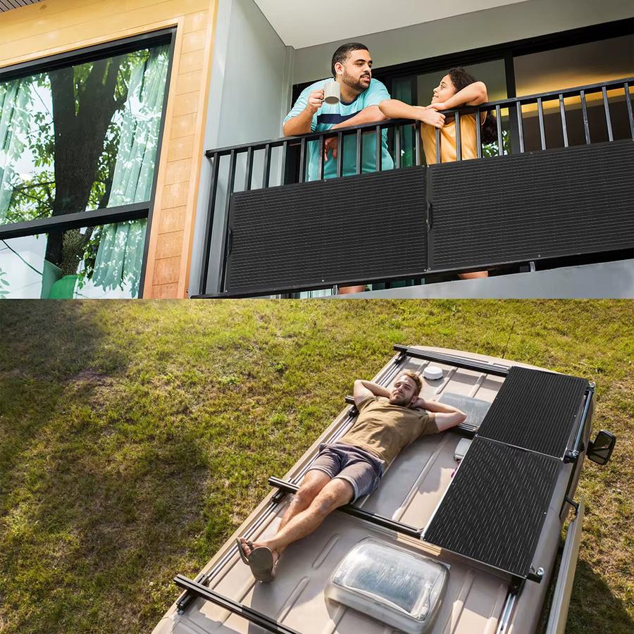 BOGUANG Halbflexibles Solarpanel 150 W, ETFE/PET Photovoltaik Modul für Balkon, Boot und Camper, 19,8 V, Schwarz - Bild 4