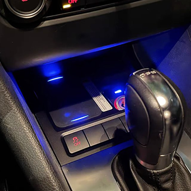 15W Wireless Auto-Ladegerät für VW Golf 6 MK6 Scirocco Sagitar in Schwarz - Bild 1