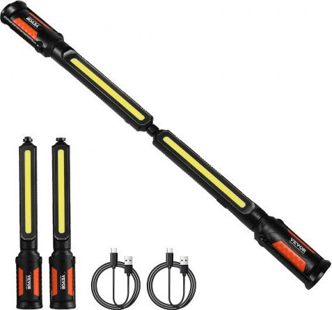 VEVOR LED Arbeitsleuchte Magnetisch, 1450 Lumen, Wiederaufladbare Akku Arbeitsleuchte Schwarz, Tragbare LED Lichtleiste für Werkstatt, Garage und Autoreparatur - Bild 1