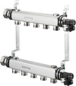Oventrop Heizkreisverteiler Multidis SH aus Edelstahl in Silber mit 12 Heizkreisen - Bild 1