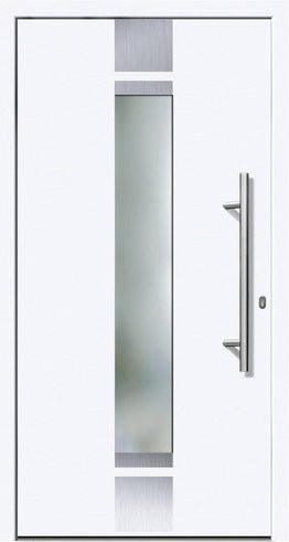 KNOCK Flügelüberdeckende Kunststoff-Haustür OSLO in Weiß mit Glaseinsatz, modern, B: 110 cm, H: 210 cm - Bild 1