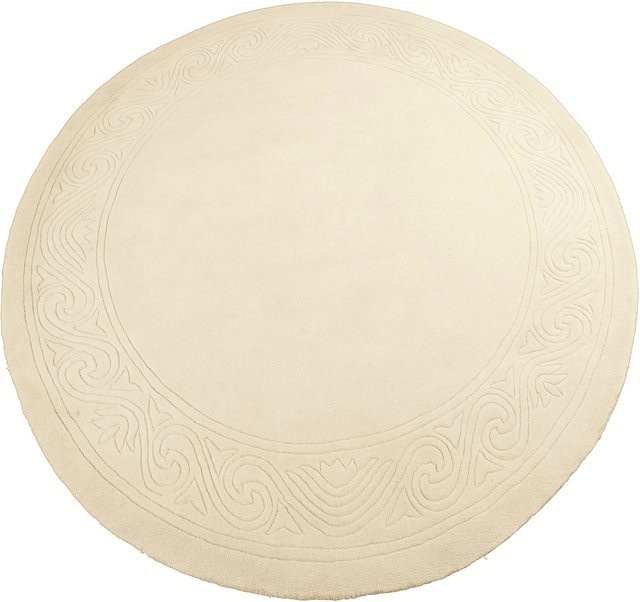Runder Hochflorteppich von Heine Home aus 100% Wolle in Weiß und Beige - Bild 1
