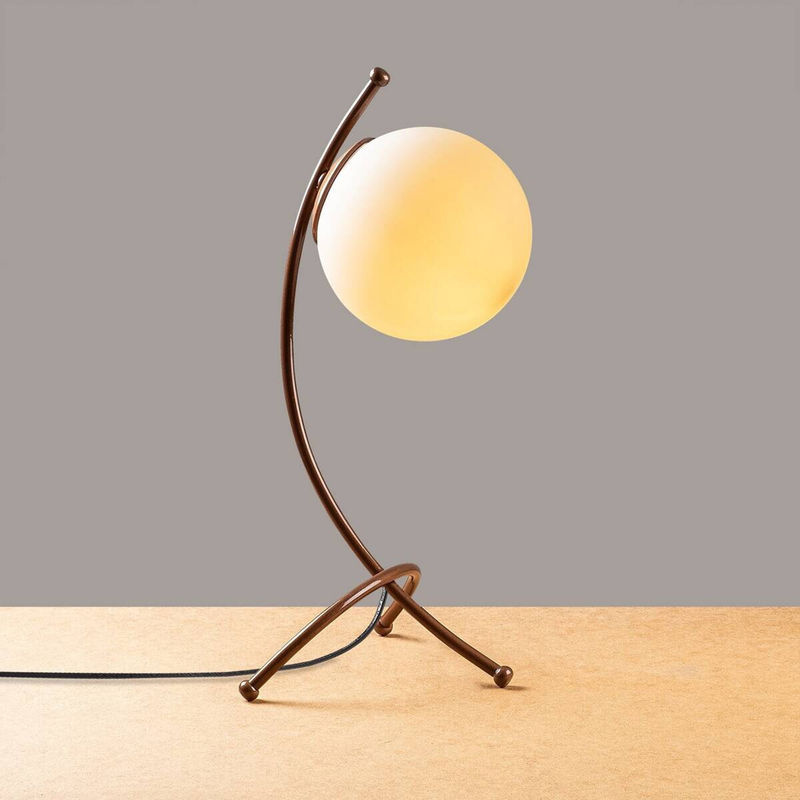 Opviq Tischleuchte Yay in Bronze und Weiß aus Glas und Metall mit E27 Fassung, B/H/T: 18 x 43 x 18 cm - Bild 3