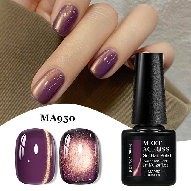 Meet Across Magnetgel-Nagellack, Pflaumenfarben, Glänzend, 7 ml - Bild 1