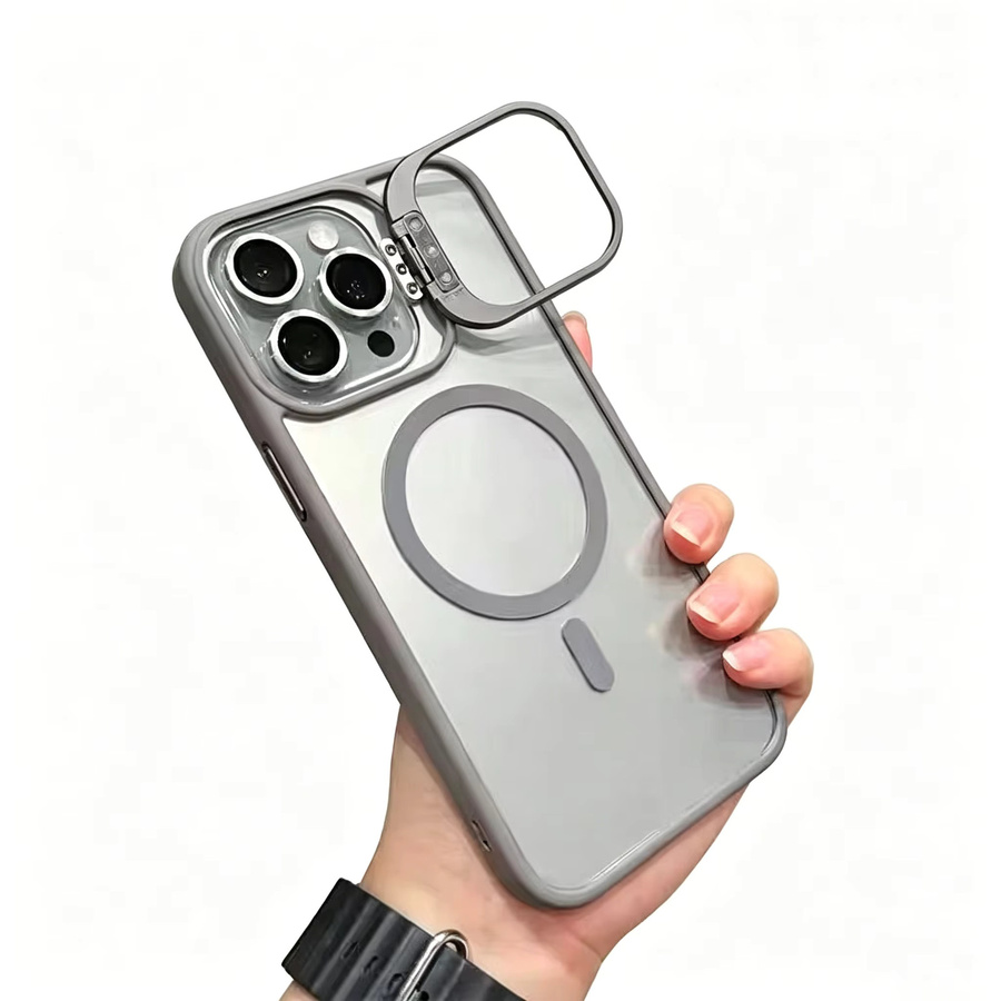 Magnetische stoßfeste Handyhülle mit 180 Grad drehbarem Kamera-Ständer und Abdeckung für iPhone 17 Air 16 E 15 Plus 14 13 12 11 Pro Max, Farbe: Blau, MagSafe kompatibel - Bild 4