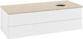 V&B Waschtischunterschrank Antao mit Frontstruktur in Weiß, B/T/H: 120 x 50 x 50 cm - Bild 1