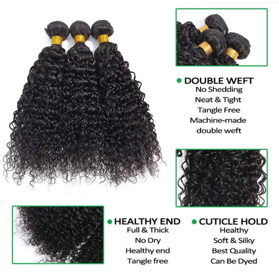 Lockiges brasilianisches Remy-Haar, 3 Bündel, Unisex - Bild 3