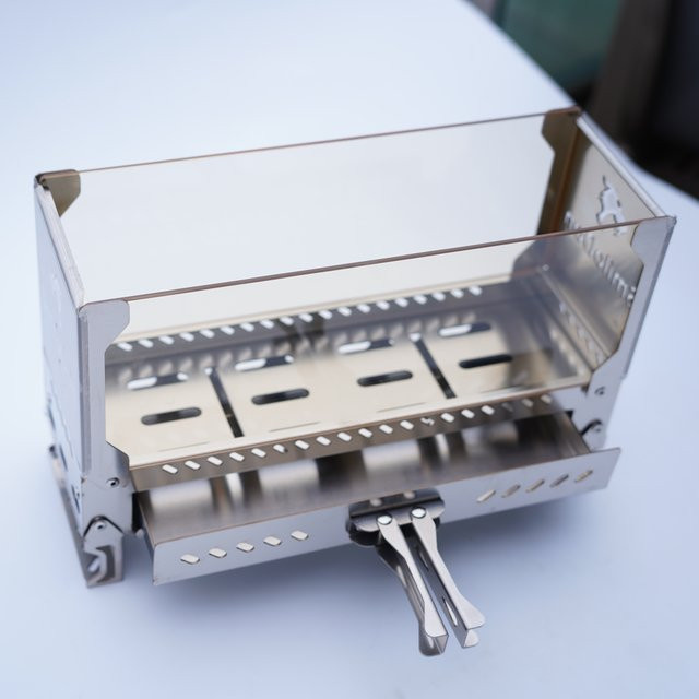 SmiloDon Camping IGT Feuerkorb in Silber für Outdoor-Kochen und Lagerfeuer B/T/H: 36,0 x 24,0 x 12,5 cm - Bild 1
