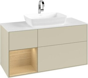 V&B Waschtischunterschrank Finion in Weiß und Grau lackiert, Breite: 120 cm, Tiefe: 50,1 cm, Höhe: 50,1 cm - Bild 1