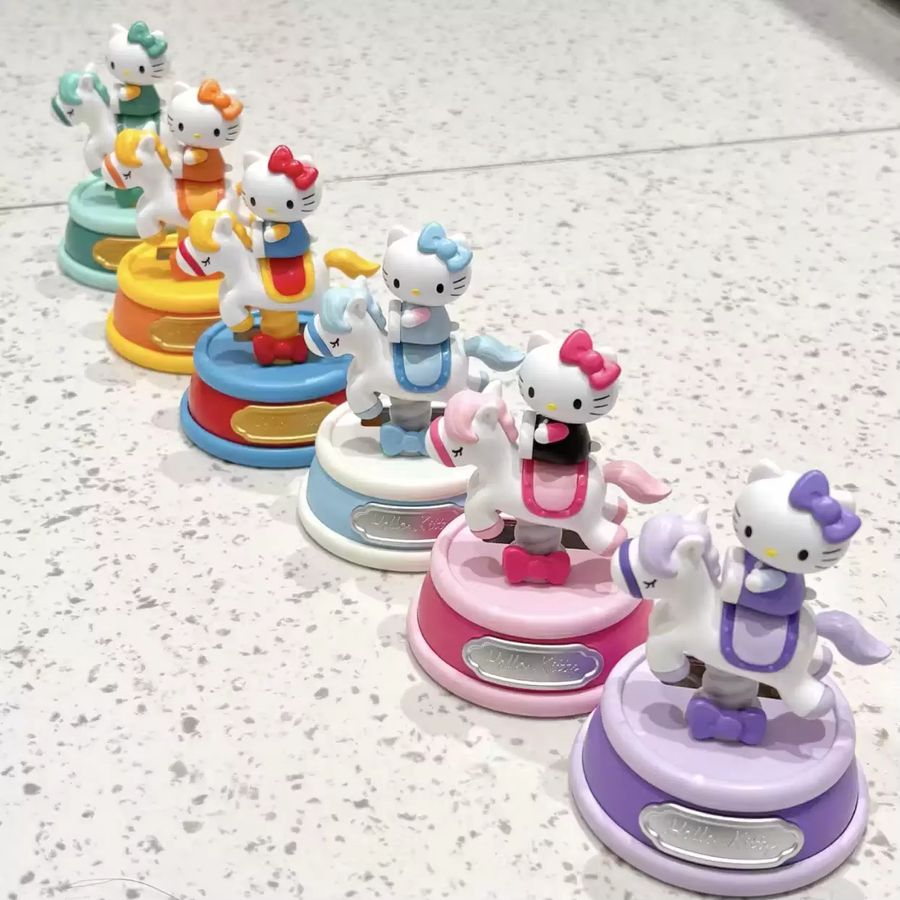 Hello Kitty Karussell Solarbetriebene Blind Box Sammelfigur Multicolor als Schreibtischdekoration für Kinder - Bild 2