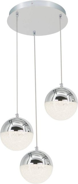 Pocoline LED-Pendelleuchte Ginny in Chrom, modern aus Metall und Acryl, B: 42 cm, H: 130 cm, T: 42 cm - Bild 1