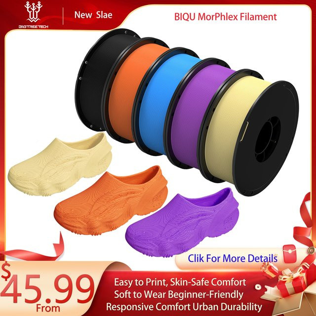 BIQU MorPhlex Filament für FDM 3D-Drucker, Mehrfarbig, Durchmesser: 1,75 mm, Gewicht: 1 kg - Bild 1