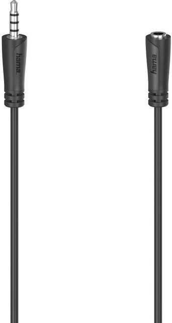 Hama Stereo Audio-Verlängerungskabel mit 3,5-mm-Klinken-Stecker und Kupplung in Schwarz, Länge: 3,0 m - Bild 1