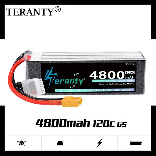 TERANTY 6S 4800mAh Lipo-Akku, 22,8V 120C/240C, mit XT60 XT90 Stecker - Bild 1