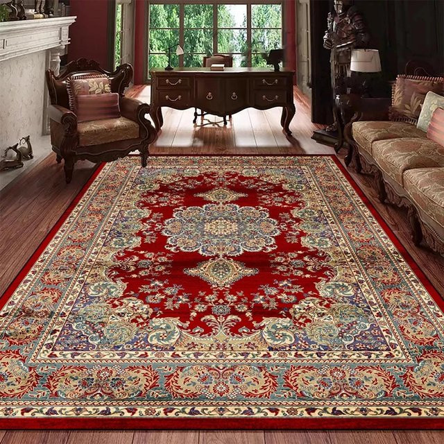 Lodestar Vintage Bohème Teppich in Rot, Persischer Stil, Rutschfest und Waschbar, B/T: 50 x 30 cm - Bild 1