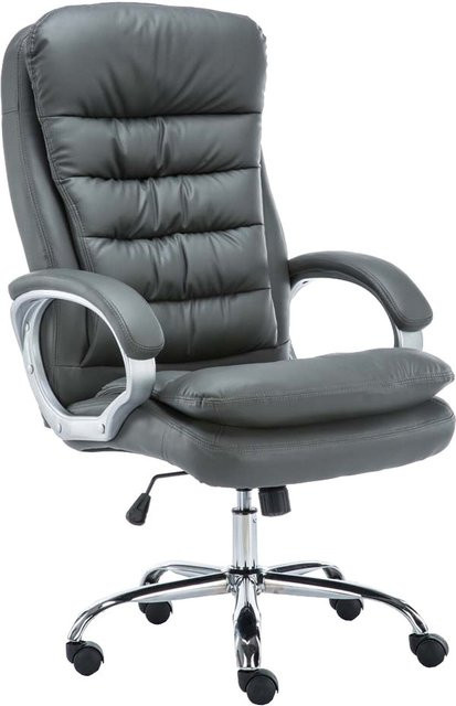 TPFLiving Bürostuhl BIG Vancom Executive Chair aus Kunstleder in Grau mit Armlehnen und Rollen - Bild 1