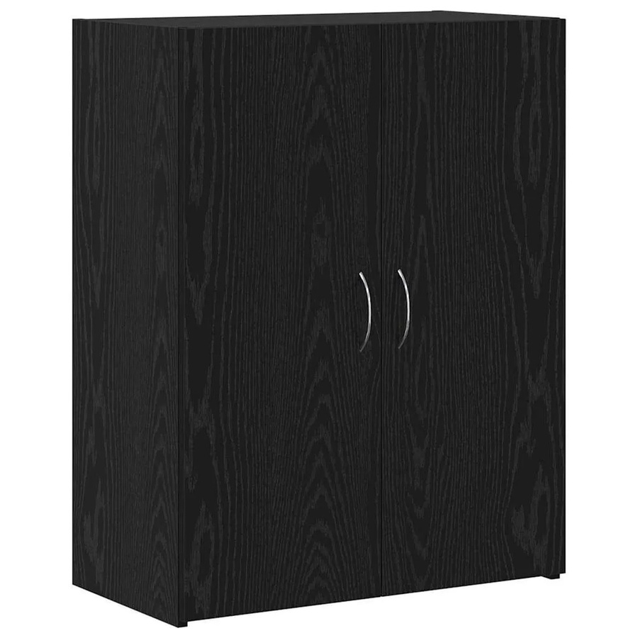 vidaXL Büroschrank Artisan-Eiche in Schwarz aus Holzwerkstoff mit Türen und Regalböden, B/T/H: 70 x 32 x 77,5 cm - Bild 2