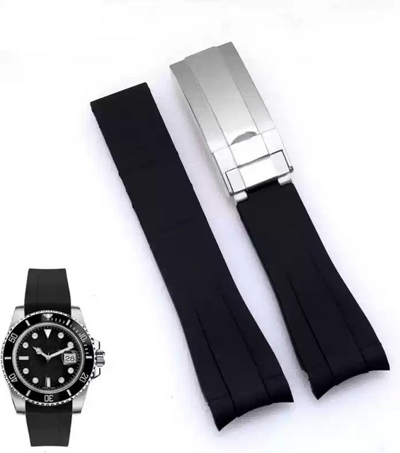 eelhoe Uhrenarmband Silikon, Schwarz, Unisex, 20mm, 21mm - Bild 1