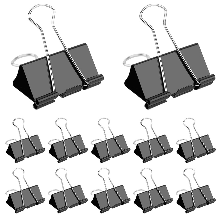 Lucky Black Cat Binderclips Set, 12 Stück Foldback-Clips in Schwarz, 51 mm - Bild 5