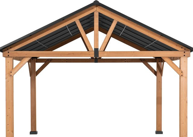 Sunjoy Pavillon TÖDI aus Zedernholz in Anthrazit, Breite: 336 cm, Tiefe: 400 cm - Bild 1