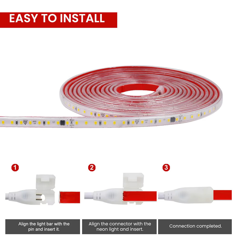 KISUFU RGB LED-Streifen Set, Multicolour, 120 LED/m, 220V mit EU-Stromkit, wasserdicht und flexibel - Bild 4