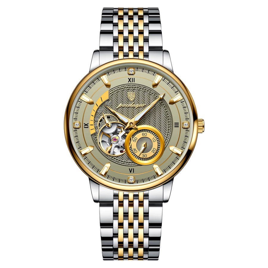 POEDAGAR Armbanduhr, Automatik, Edelstahl, Silber, Herren - Bild 7