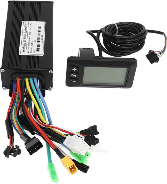 Shoemst Elektrofahrrad Umrüstsatz GD01 mit LCD-Display, 24V 36V 48V, 500W-750W, 26A, 3-Modus-Controller, Schwarz - Bild 1