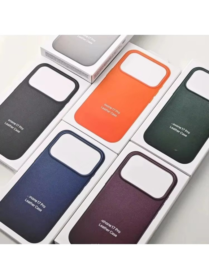 Apple Lederhülle für iPhone 17 Pro Max, 16, 15, 14, 13 Pro Max mit MagSafe, Grau - Bild 3