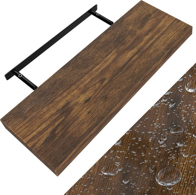 CASARIA Wandregal Schweberegal aus MDF in Braun mit Halterung - Bild 1